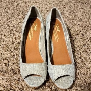 TOMS Stella Peep Toe Wedge